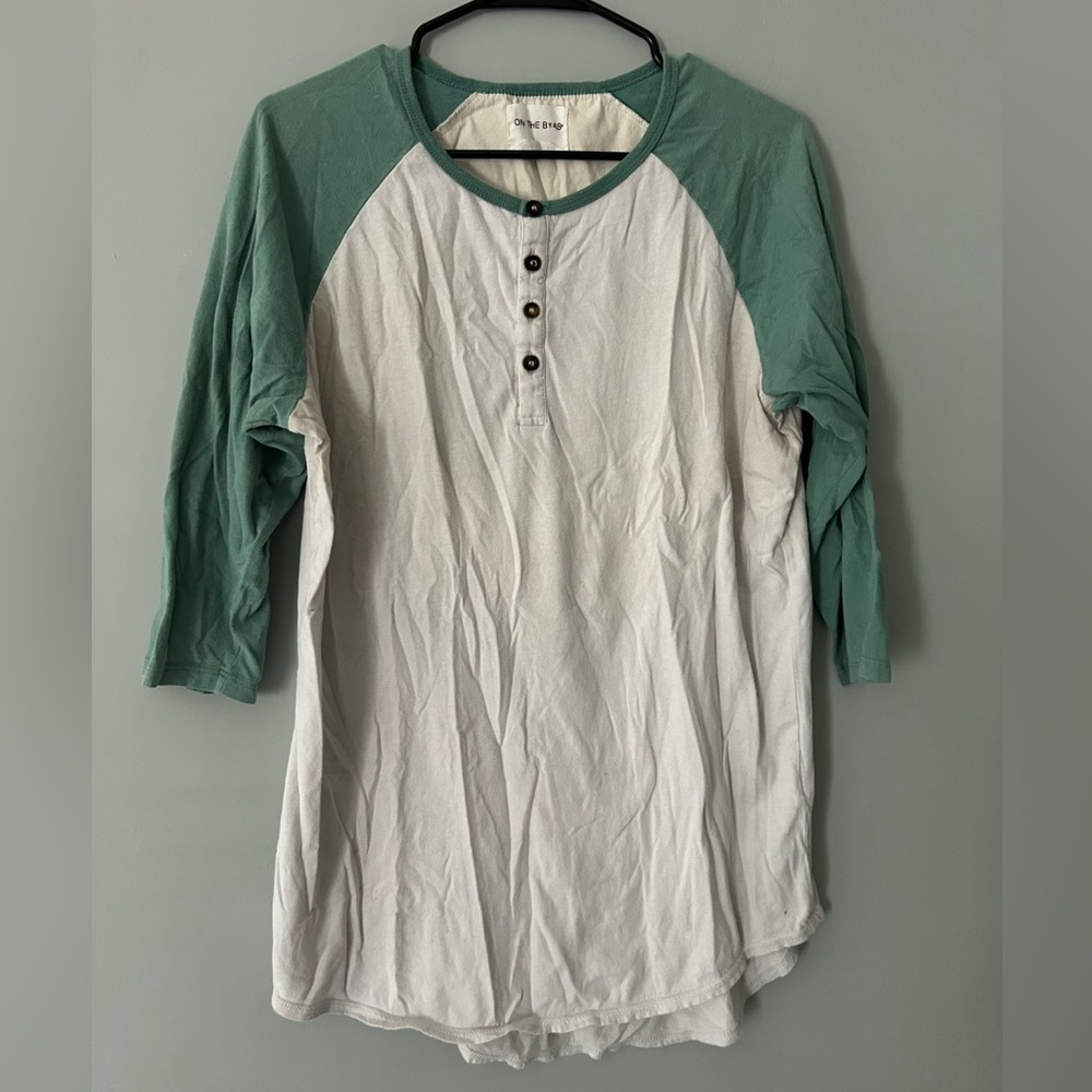 Green and White Kickball Tee